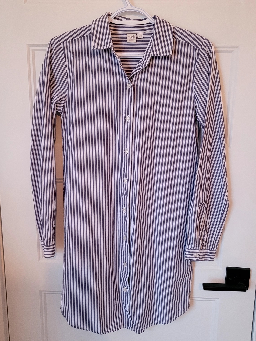 Twik (Simons) 100% Cotton Striped Button-Down Shirt Dress - Size XS Perfect Cond